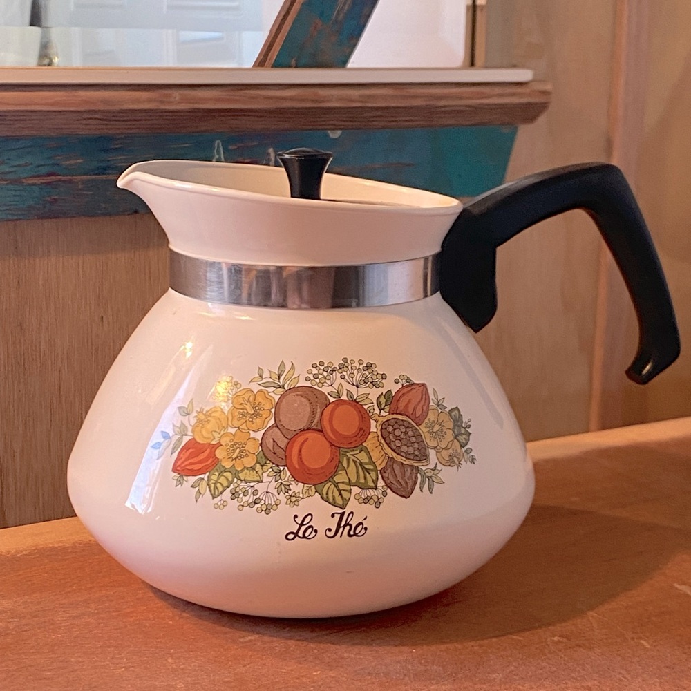 Vintage Spice Of Life Tea Pot Le The Corningware P-104 6 Cup USA With Lid